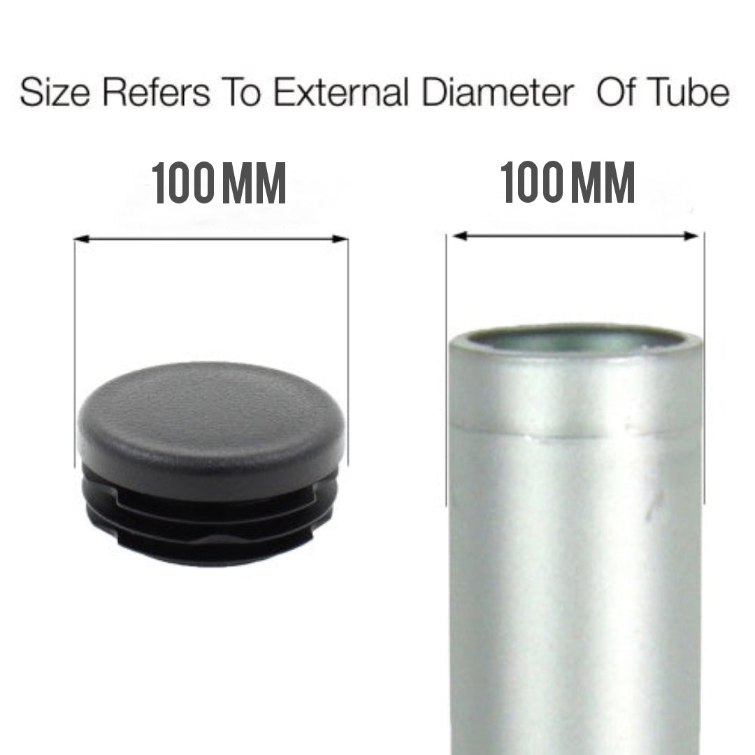 MODEL MT-110 SIZE 100MM ROUND RIBBED INSERTS END CAPS FOR DESKS, TABLES & CHAIR LEGS