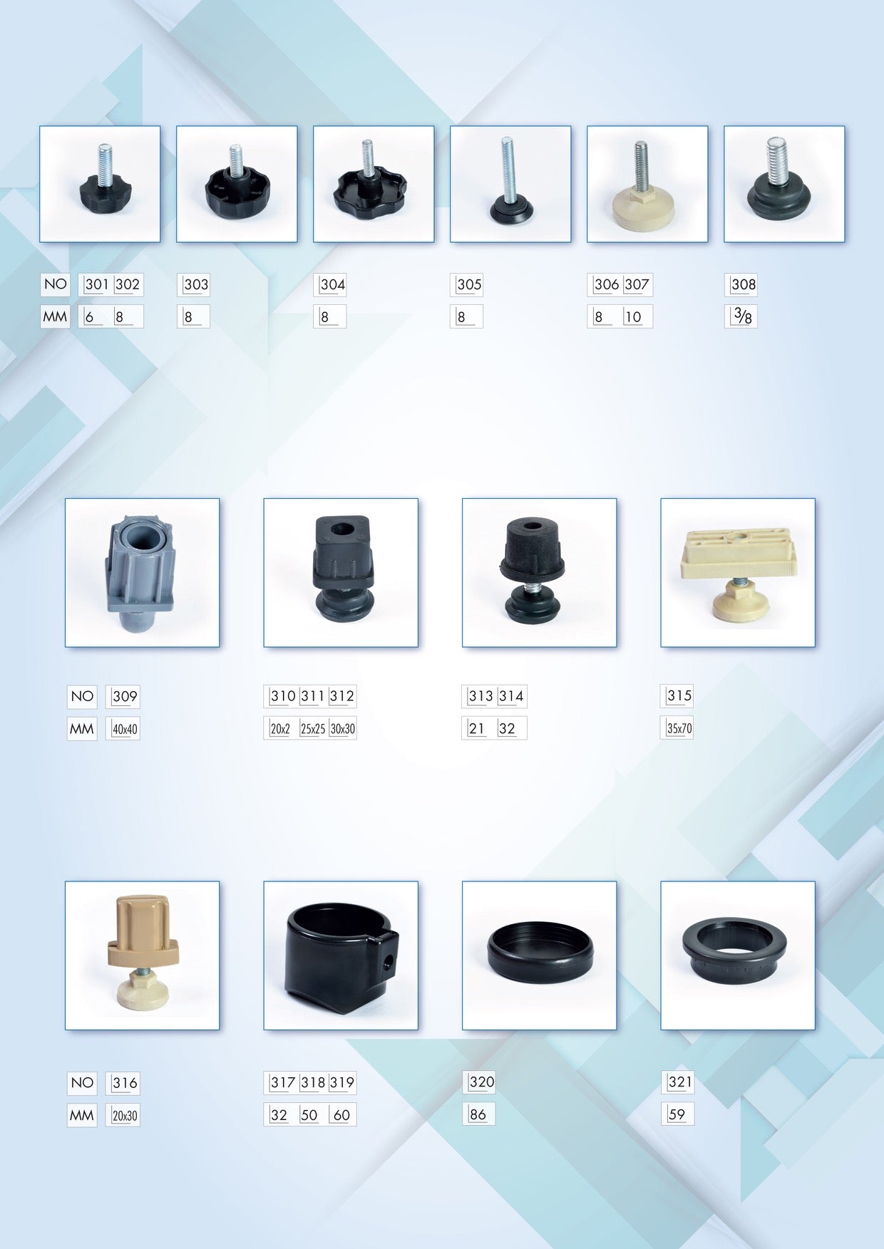 MODEL MT-309 Size 40*40mm Threaded square Tube insert Plug