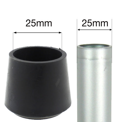 MODEL MT-204 SIZE 25mm MULTI PURPOSE PLASTIC BOTTOMS FOR TABLE & CHAIR LEGS & ALL OTHER TUBULAR FEET
