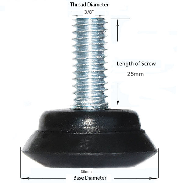 MODEL MT-308 SIZE 3/8"*25mm ADJUSTABLE LEVELER FOOT GLIDE