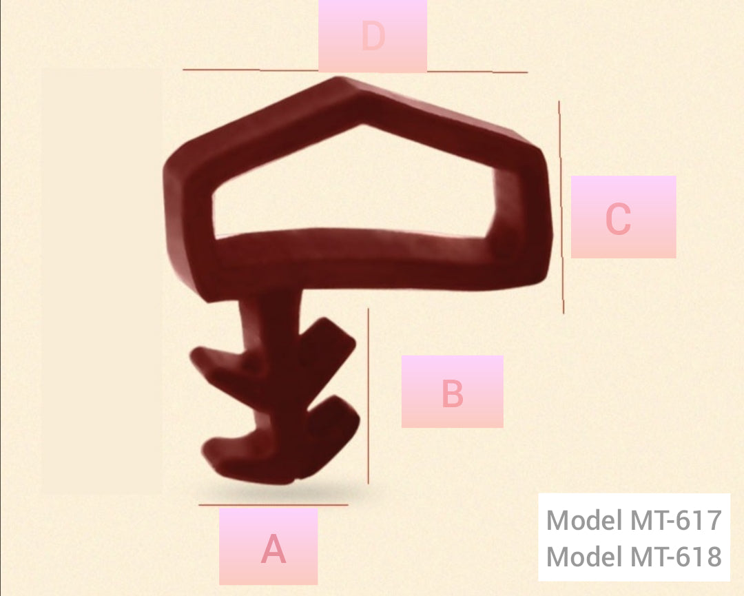MODEL MT-615-616-617-618 T-SHAPE RUBBER GASKET SEAL RUBBER FOR WOODEN DOOR
