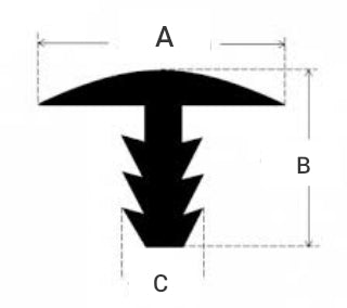 MODEL MT-618-B T SHAPE RUBBER GASKET SEAL RUBBER FOR WOODEN TABLE