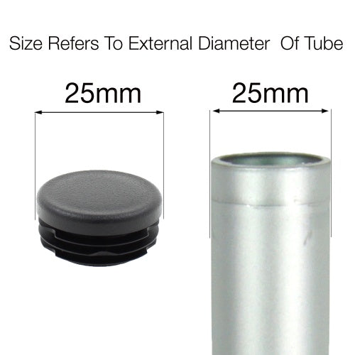 MODEL MT-103 SIZE 25MM ROUND RIBBED INSERTS END CAPS FOR DESKS, TABLES & CHAIR LEGS