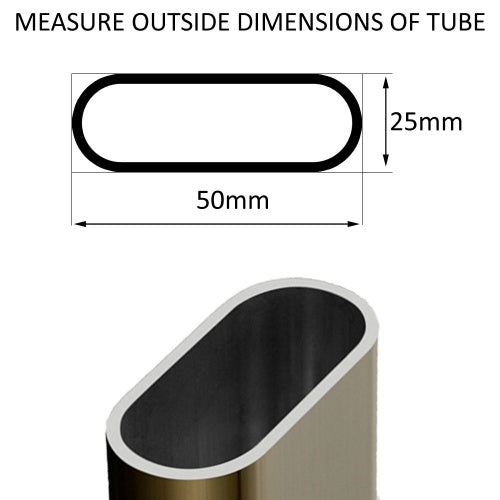 MODEL MT-141 SIZE 25*50mm OVAL FLAT INTERNAL FITTING FERRULES FOR DESKS, TABLE & CHAIR TUBULAR LEGS