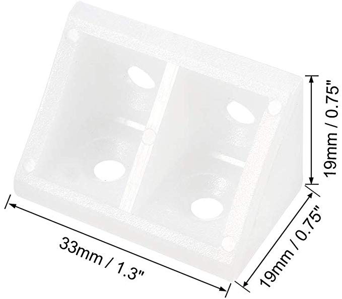 MODEL MT-410 uxcell Shelf Cabinet Door 90 Degree Plastic Corner Braces 4 Holes Angle Bracket