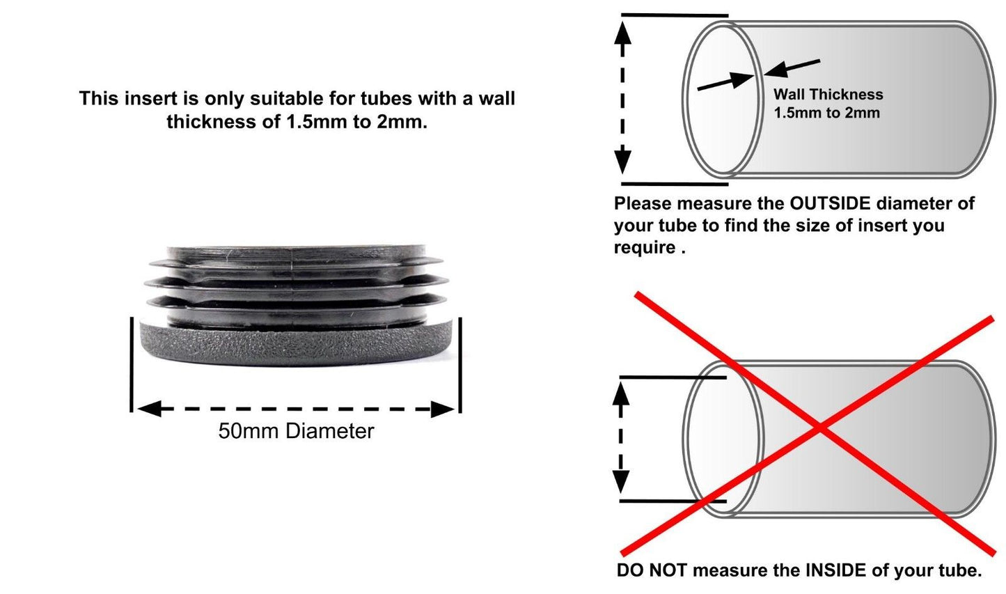 ROUND RIBBED INSERTS END CAPS FOR DESKS, TABLES & CHAIR LEGS