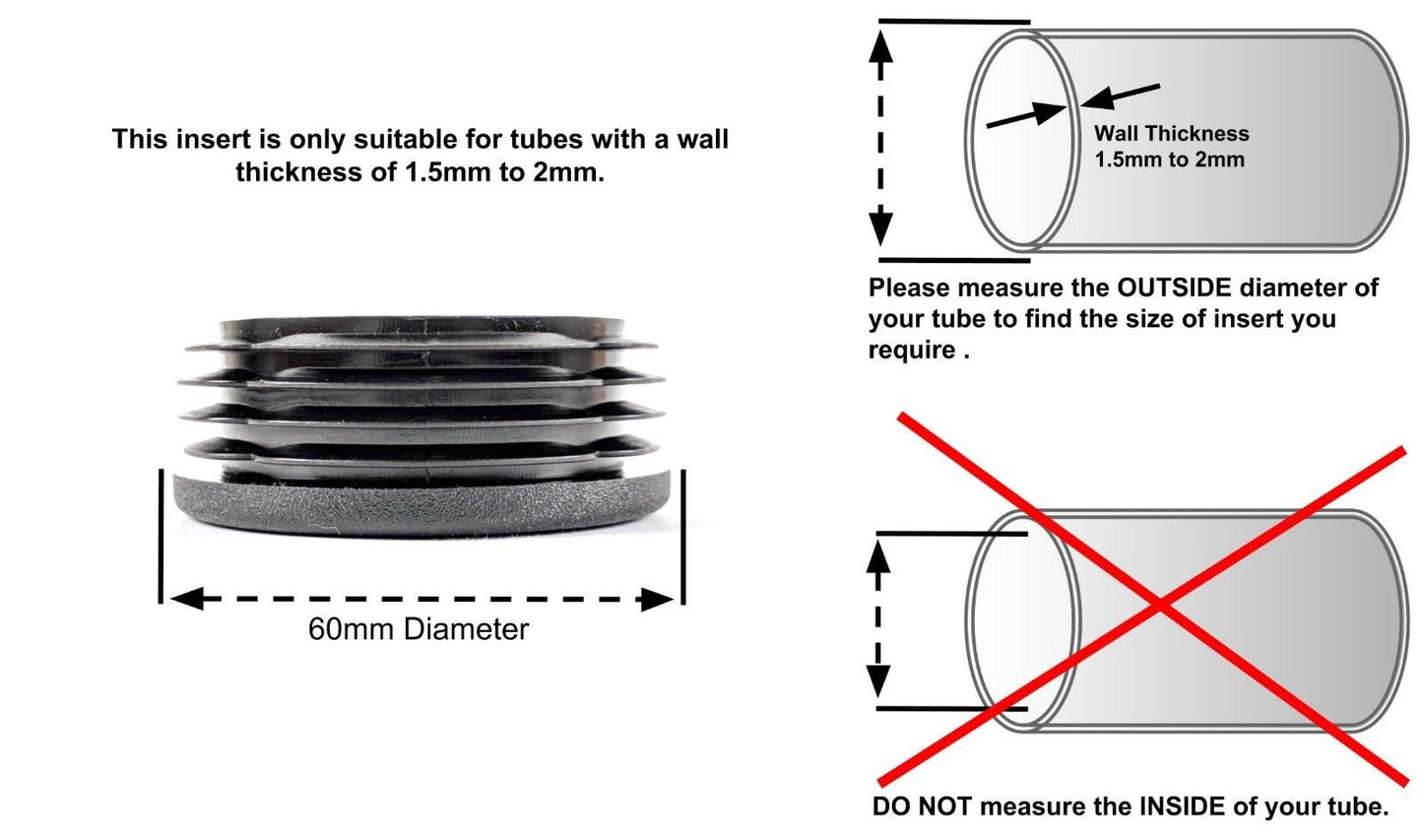 ROUND RIBBED INSERTS END CAPS FOR DESKS, TABLES & CHAIR LEGS