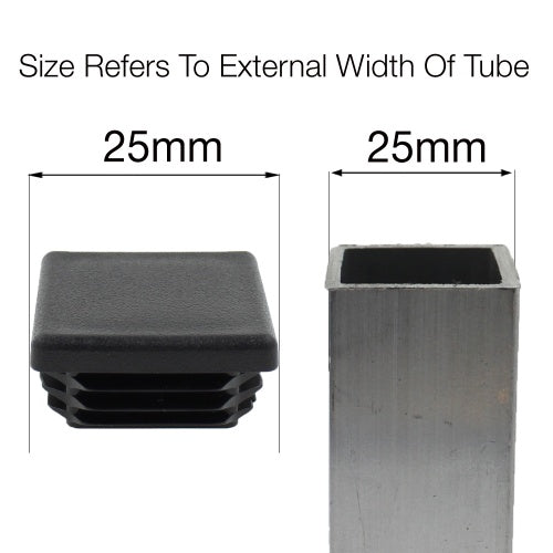 SQUARE FLAT END CAPS BOTTOMS FOR TABLE & CHAIR LEGS & ALL OTHER TUBULAR FEET